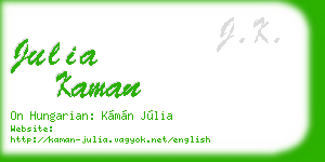 julia kaman business card